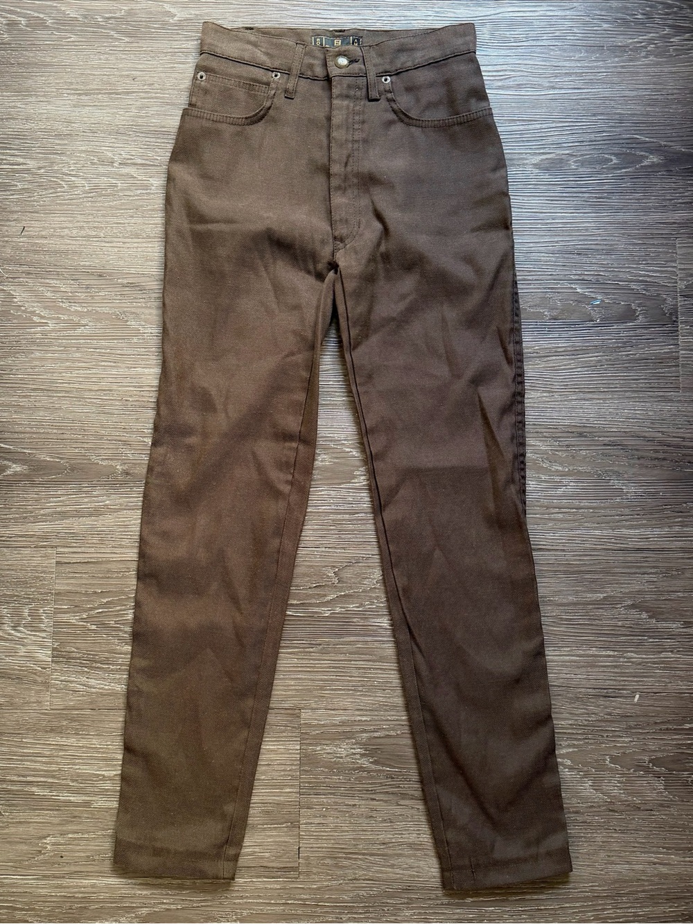 Vintage Fendi Jeans High Waisted Brown Denim Straight Leg Pants